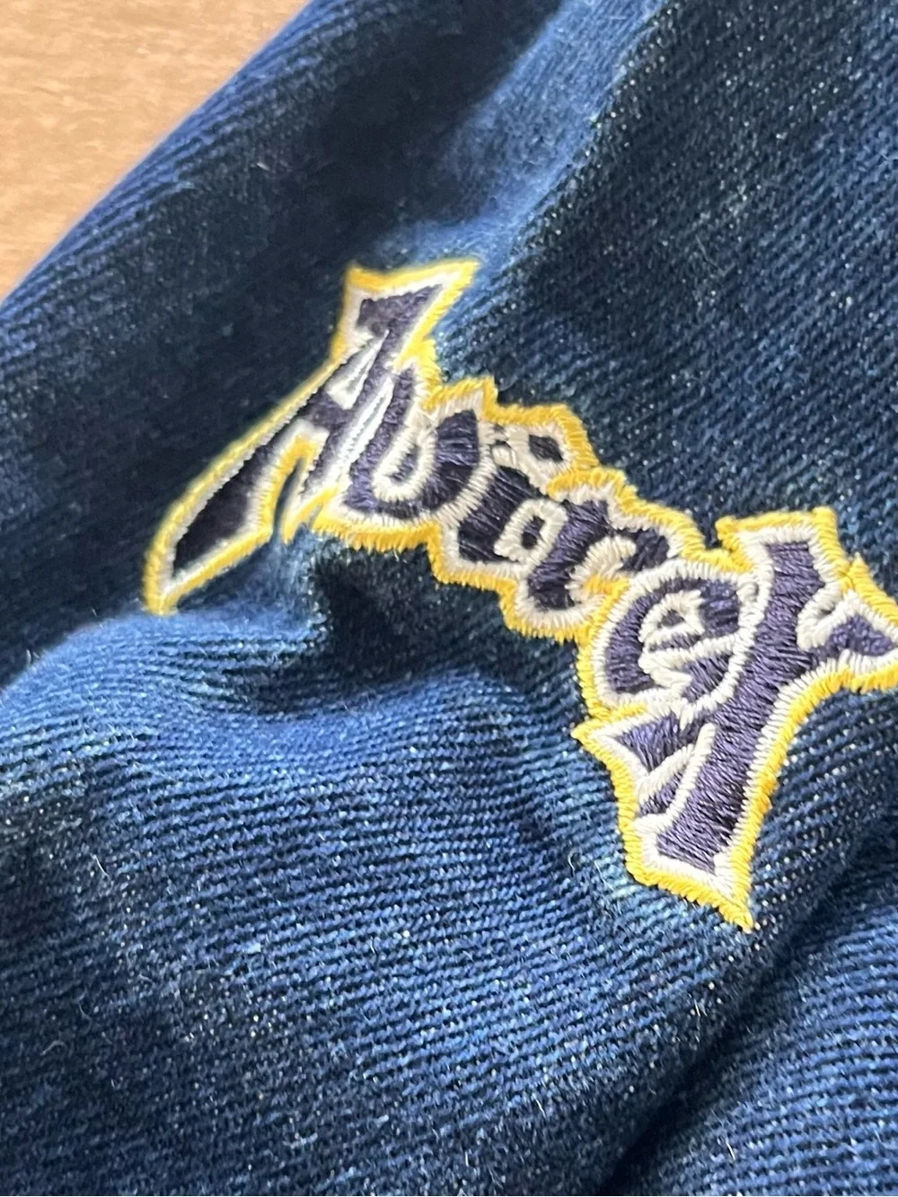 Avirex Kids Denim Trucker Jacket Size 4 Embroidered Logo Dark Wash Vintage Y2K
